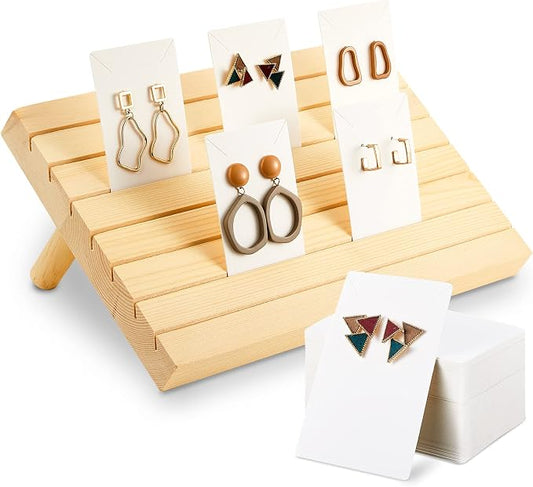 Blulu 31 Pack Wooden Earring Display Stand 7 Slots jewelry Display Holder by Blulu