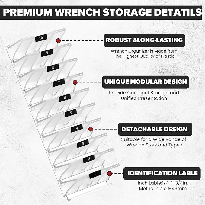 80PCS Modular Wrench Organizer Wrench Holder - Image 4