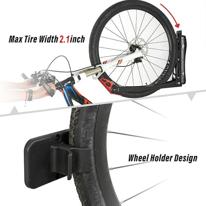 Wallmaster BIKEPAL Swivel Bike Rack, Wall Mounted Vertical Bike Storage Hanger - Image 6