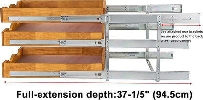 DINDON 3 Tier Pull Out Cabinet Organizer 20”W X21”D Slide Out Shelves - Image 7