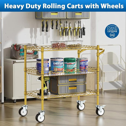 Leteuke 3 Tier Rolling Carts - Image 2