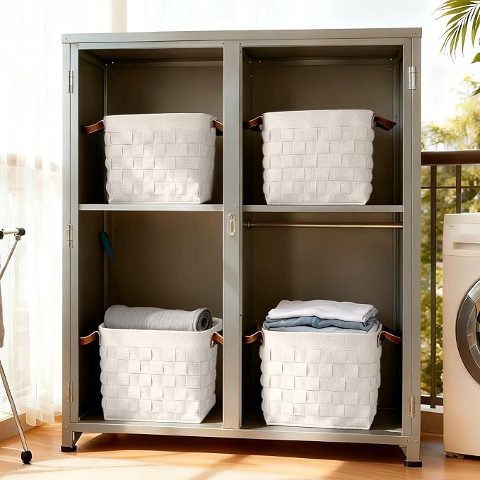 boldmonkey Storage Basket 3 Pack, Cube Felt Fabric Storage Box - Image 7