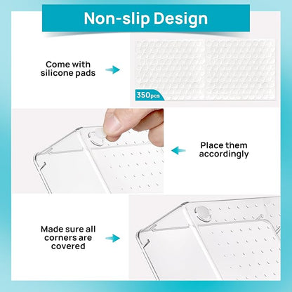 Vtopmart 72 PCS Clear Plastic Drawer Organizers Set, 4-Size Versatile Bathroom - Image 7