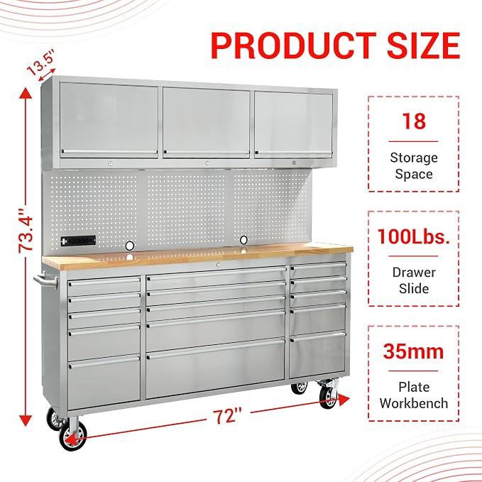 CT Copper Tailor 72-inch Rolling Tool Chest - Image 3