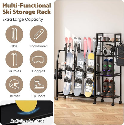 4-Tier Freestanding Snowboard Rack - Image 3