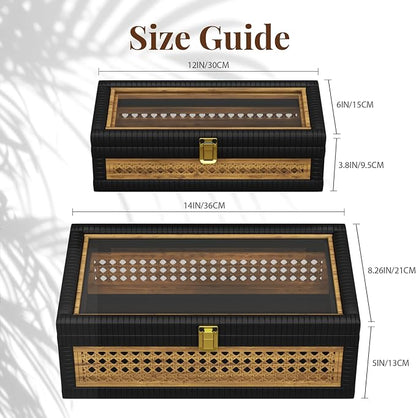 Rattan Decorative Box, Boho Display Boxes - Image 7