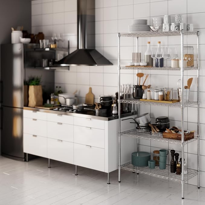 18" Deep x 36" Wide x 74" Height Wire Shelving Kit | 5-Tier | NSF Commercial - Image 8