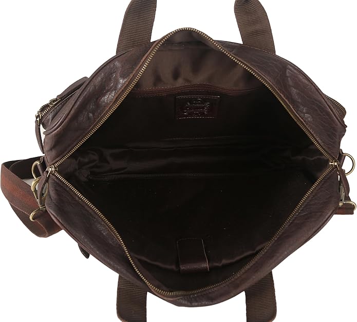 KomalC 16 Inch Leather briefcases Laptop Messenger Bags - Image 5
