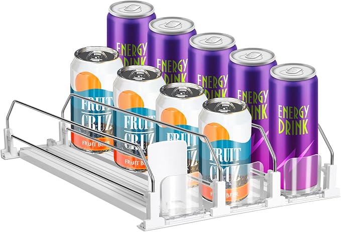 asika Drink Organizer for Fridge, Adjustable Width Soda Can Dispenser for - Image 9