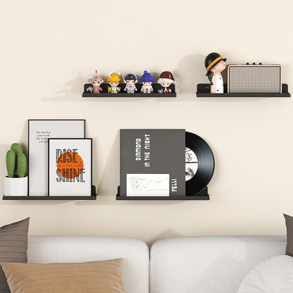 Lifewit Floating Shelves for Wall, 4 Pack Black Acrylic Shelf 15" Room Decor - Image 2