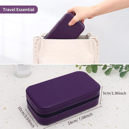 DesignSter Travel Jewelry Box, PU Leather Portable Jewelry Case, Small Jewelry - Image 6