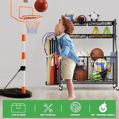 Garage Sports Equipment Organizer, Ball Storage - Image 3
