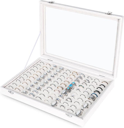 Frebeauty Ring Organizer Tray 100 Slots Ring Holder by Frebeauty