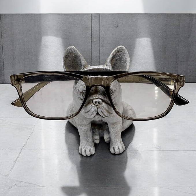 Top Brass Cute French Bulldog Eyeglass Holder – Whimsical Reading Glasses Stand - Image 9