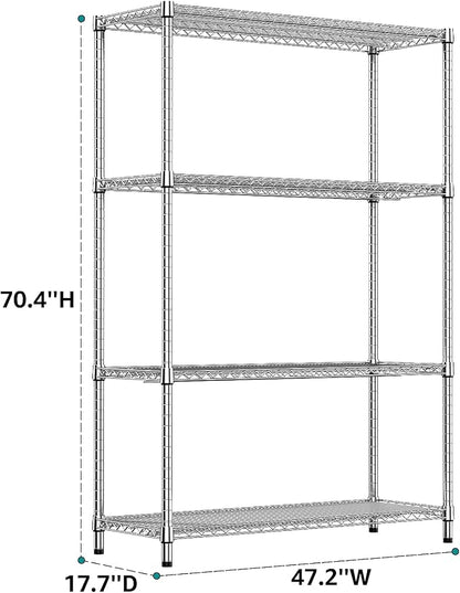 IZEUK 3400 LBS Garage Shelving Wide Storage Shelves 4 Tier Metal Shelves Heavy - Image 3