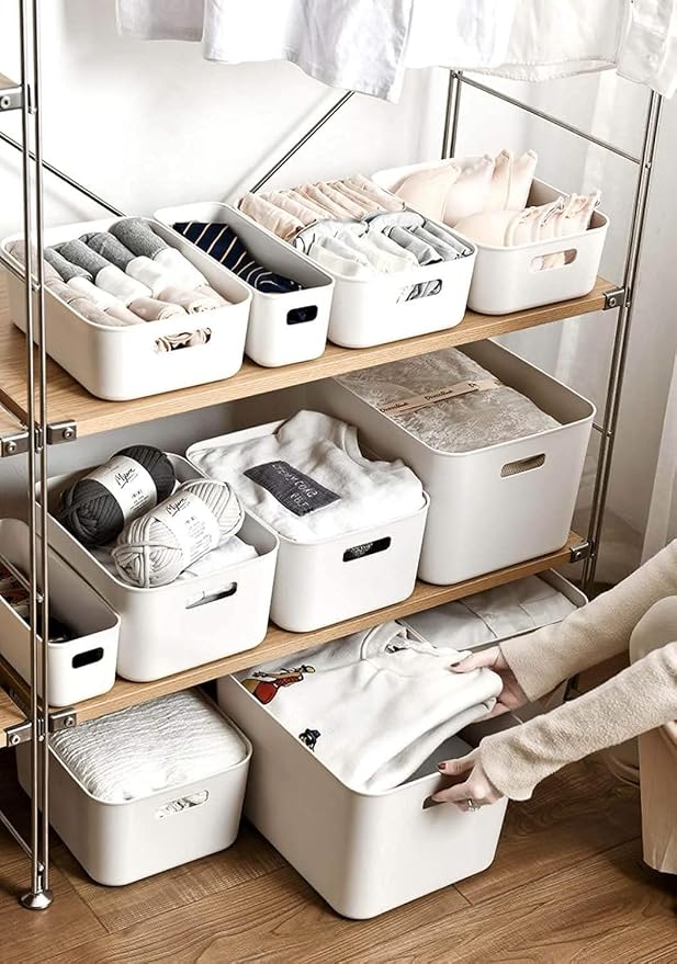 Set Of 6 Plastic Storage Bins, 11×8.6×5.5" Versatile Kitchen Pantry - Image 5