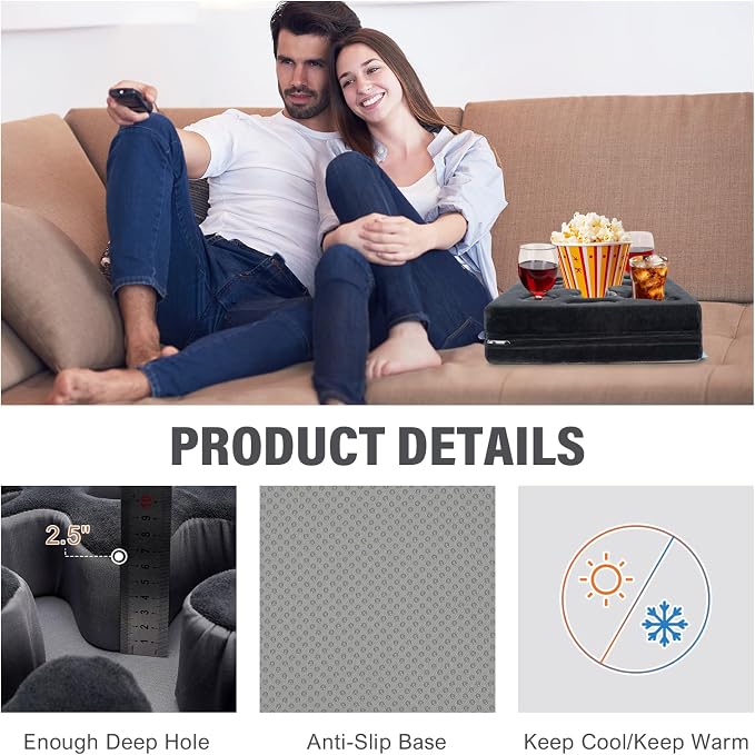 Couch Cup Holder-Sofa Cup Holder Pillow Tray Caddy Cupholder Hearted - Image 3