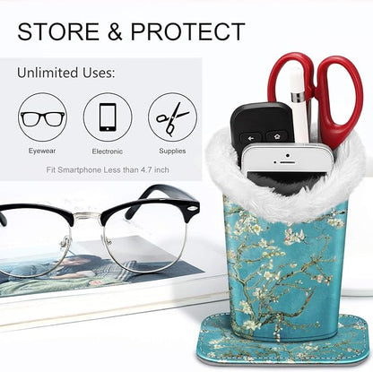Fintie Plush Lined Eyeglasses Holder, Glasses Stand Case, Anti-scratch Glasses - Image 5