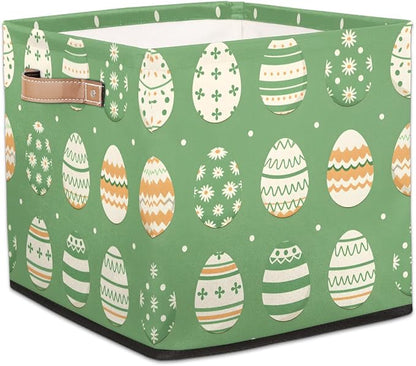 TropicalLife 13x13x13 Inch Large Fabric Storage Cube Easter Sage Green Foldable by TropicalLife