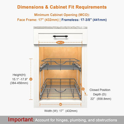 ALINE FURNITURE 2-Tier Pull Out Cabinet Organizer - Image 2