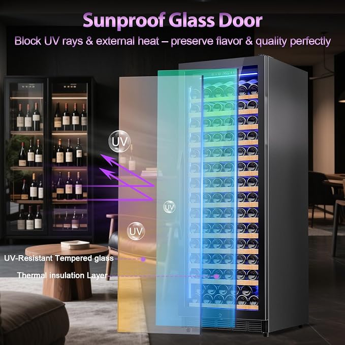 Wine Cooler-Wine Fridge with Safety Lock Freestanding/Built in 24 Inch Wide - Image 4
