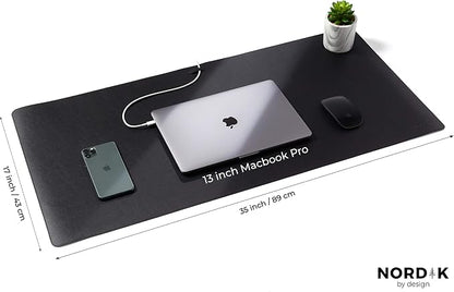 Nordik Cork Leather Desk Mat Cable Organizer Premium Extended Mouse Mat - Image 2