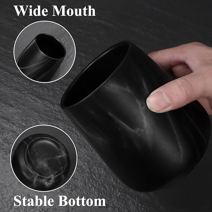 Marble Black Toothbrush Holder for Bathroom - Image 3