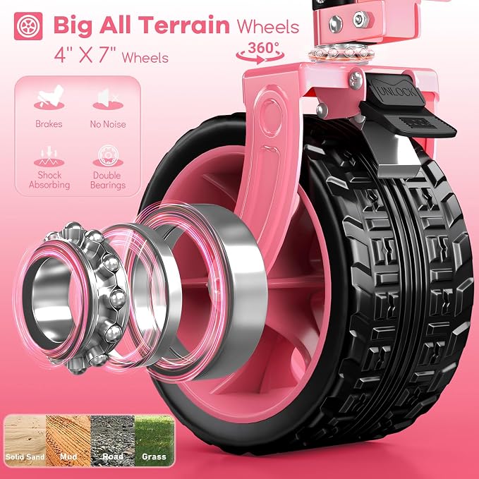 48" L Collapsible Beach Wagon Cart Foldable, 560LB Weight Capacity 300L Heavy - Image 6