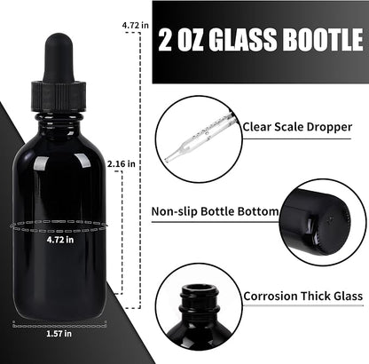 48 Pcs, 2oz Glass Dropper Bottle, Leakproof Tincture Bottles - Image 2