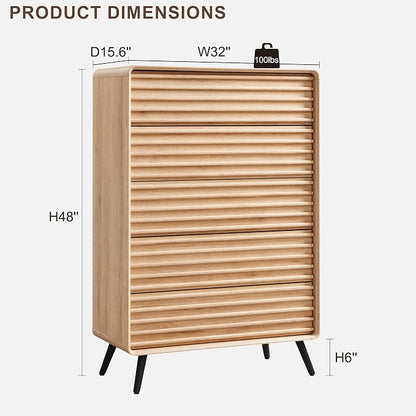 RedLemon 5 Drawers Dresser for Bedroom, Chest of Drawers - Image 2