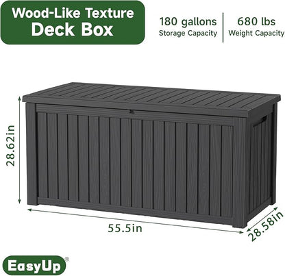 180 Gallon Deck Box, Resin Outdoor Storage Box - Image 2