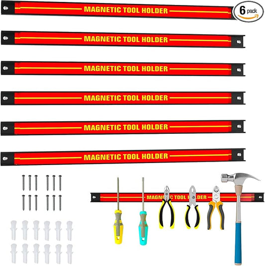 Goplus 6PCS 18" Magnetic Tool Holder, Wall Mounted 176LBS Capacity Magnetic by Goplus