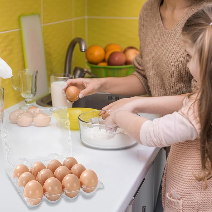 200Pcs Plastic Egg Carton Bulk Empty Clear Egg Tray Holder Container - Image 5