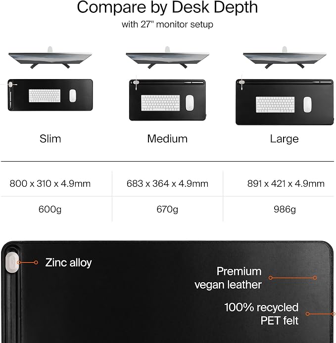 Orbitkey Premium Leather Desk Mat Slim | Multi-Purpose & Waterproof Table - Image 5