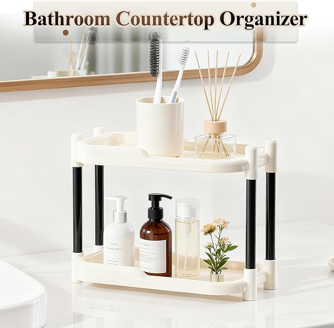 MARTY Bathroom Counter Organizer 2 Tier Makeup Organizer Countertop - Image 2