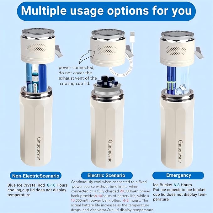 Electric Insulin Cooler Travel Case TSA Approved，USB Type-C Smart Cooling - Image 4