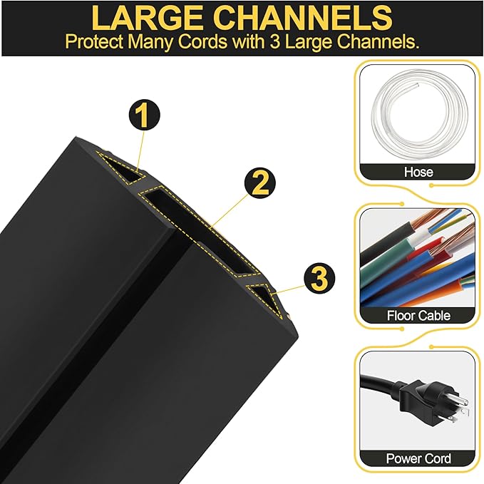 MYFAMIREA 10FT Floor Cord Cover Heavy Duty Cable Cover Protector - Image 3