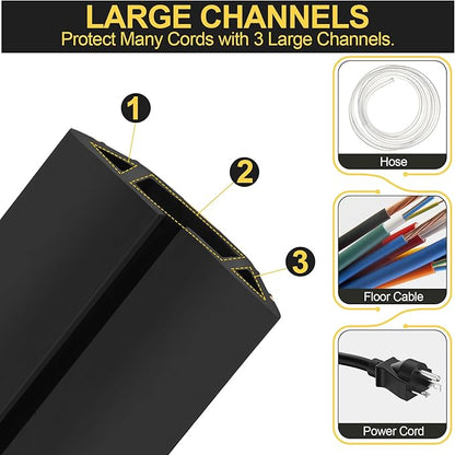 MYFAMIREA 10FT Floor Cord Cover Heavy Duty Cable Cover Protector - Image 3