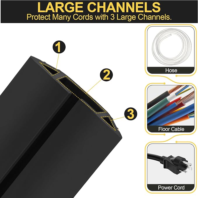 MYFAMIREA 6.5FT Floor Cord Cover Heavy Duty Cable Cover Protector - Image 3