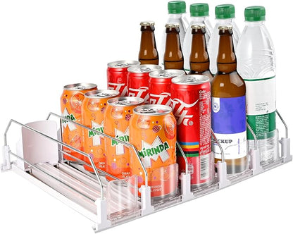 Drink Organizer for Fridge, 16.5” D Soda Can Fridge Drink Organizer, by Faburo
