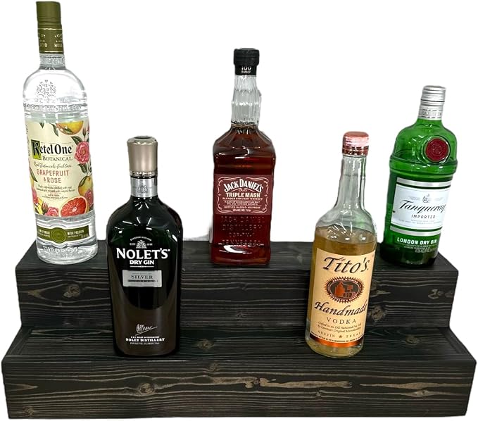 Tiered Bottle Shelf | 2 Tier Liquor Bottle Display | Bar Organization | 30" by Unknown