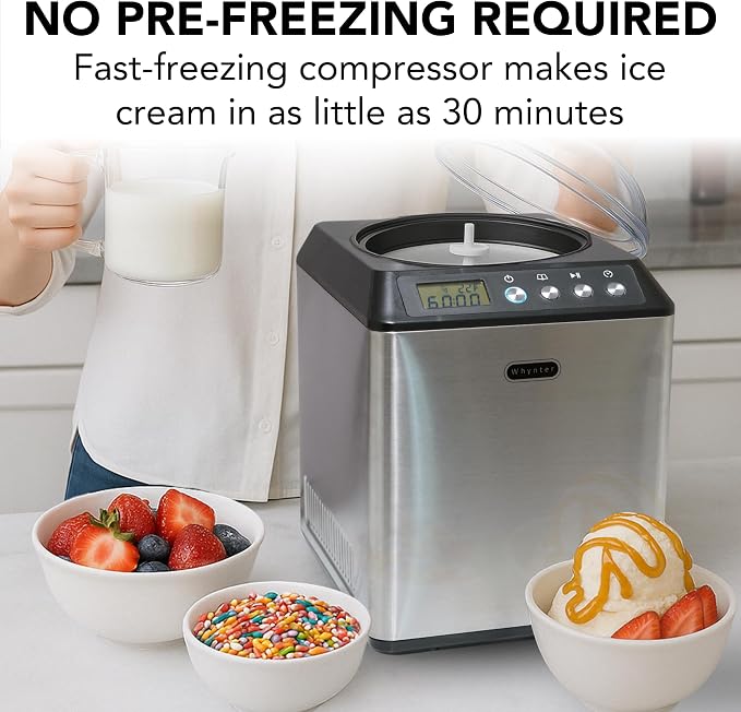 Whynter Ice Cream Maker Machine Automatic 2.1 Qt. Upright - Image 2