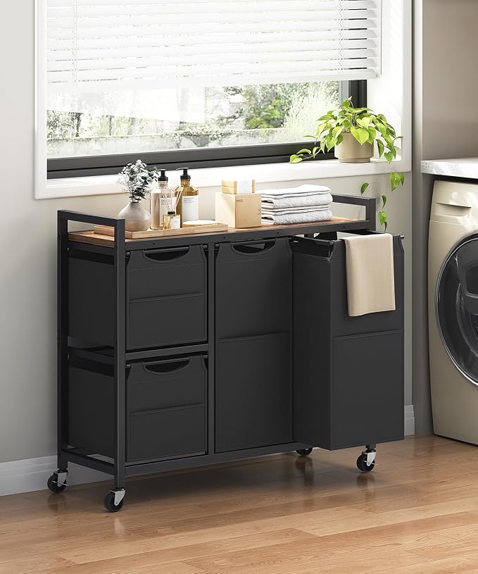 HOOBRO Laundry Sorter with 4 Section, 39 Gal. Laundry Hamper with Wheels - Image 9