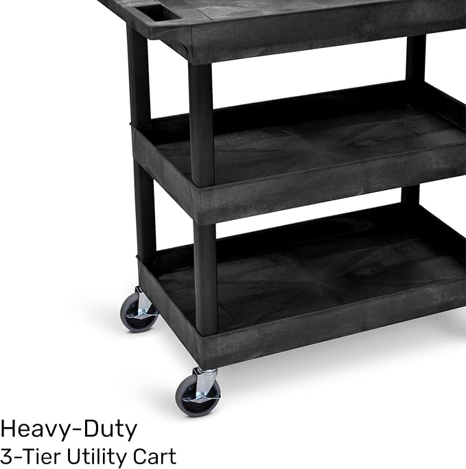 Tubstr 3-Tier Rolling Utility Cart 2-Pack | Each Supports up to 300 lbs. - Image 2