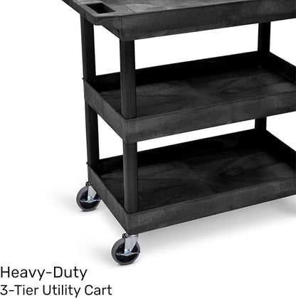 Tubstr 3-Tier Rolling Utility Cart 2-Pack | Each Supports up to 300 lbs. - Image 2