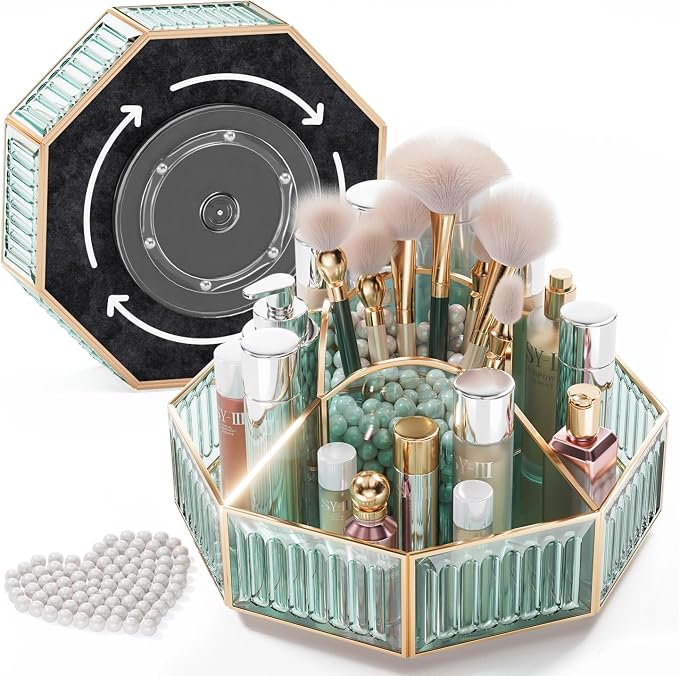 360° Rotating Makeup Organizer Spinning Vanity Organizer by Coralhouse