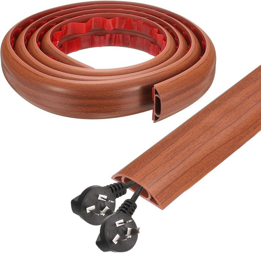 HARFINGTON 6ft Cord Cover Floor W0.6 x H0.33 Inner Channel PVC Hide Extension by HARFINGTON