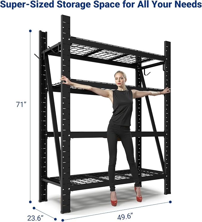 FLEXIMOUNTS 10000LBS 3 Pack Garage Shelving, 4-Tier Heavy Duty Shelving Unit - Image 2