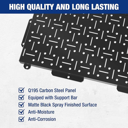 WORKPRO 16”x 16” Metal Peg Board, Foldable Black Pegboard - Image 3