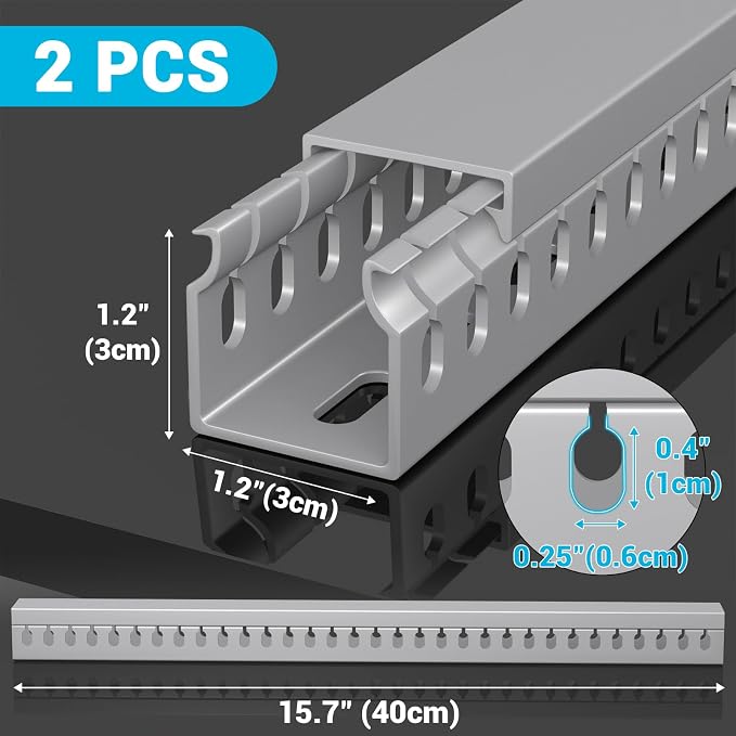 Open Slot Wire Duct Kit, 31.4" Server Rack Cable Management, Cable Management - Image 2